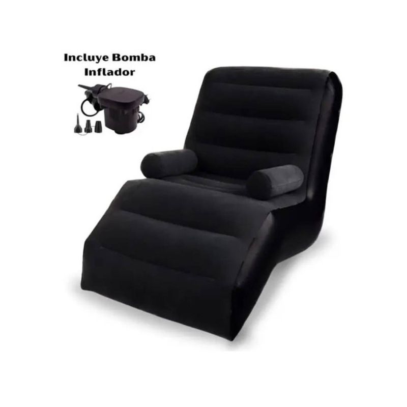 GENERAL - Silla Inflable Inflador Electrico Portatil 3 Boquillas Negra OPCN-38