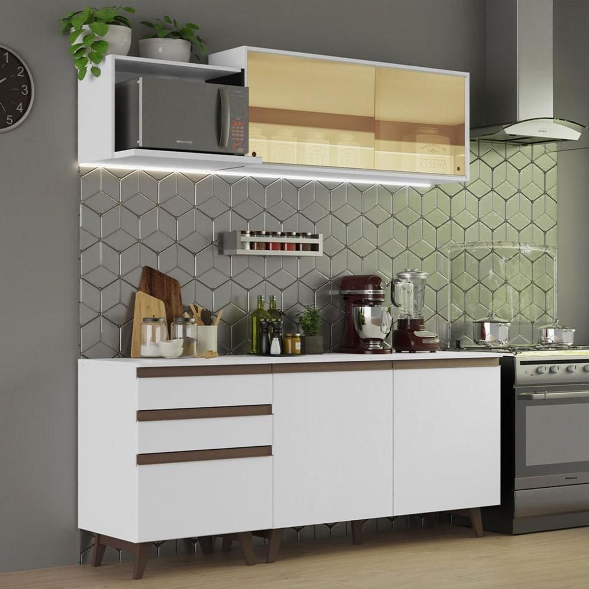 MADESA - Cocina Integral Reims 1.80 m con Encimera Blanco 01