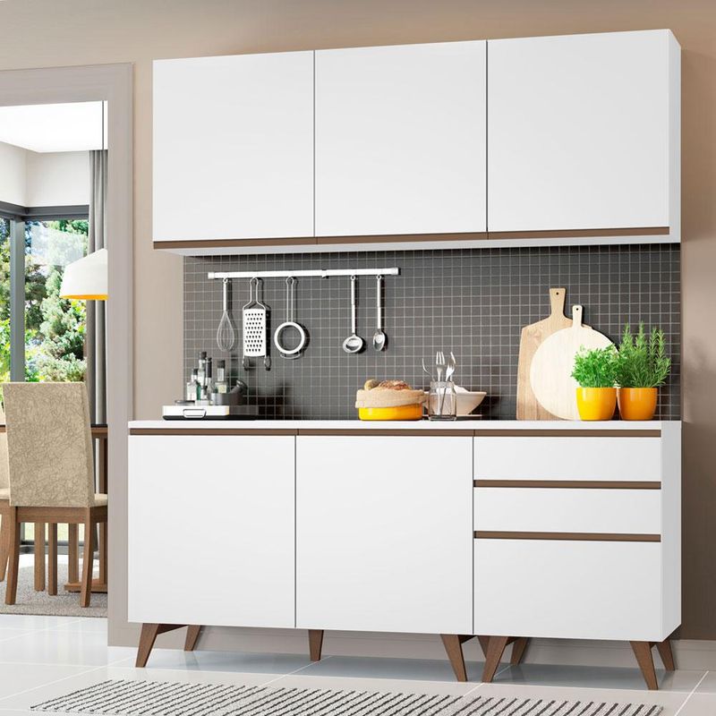 MADESA - Cocina Integral Reims 180 m con Encimera Blanco - Blanco