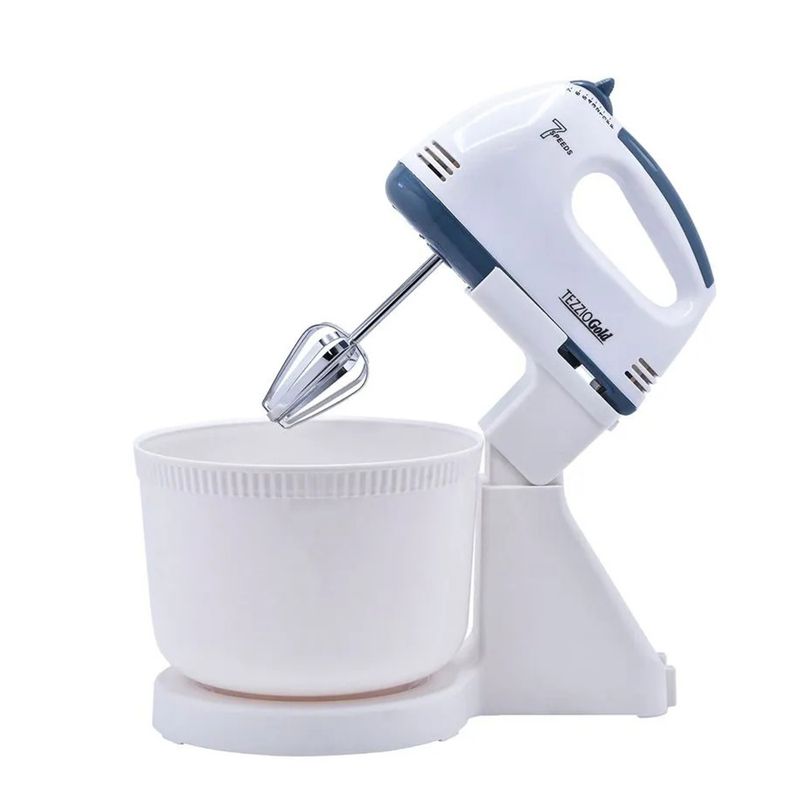 TEZZIO - Batidora Electrica de Pedestal Tezzio Color Blanca con accesorios