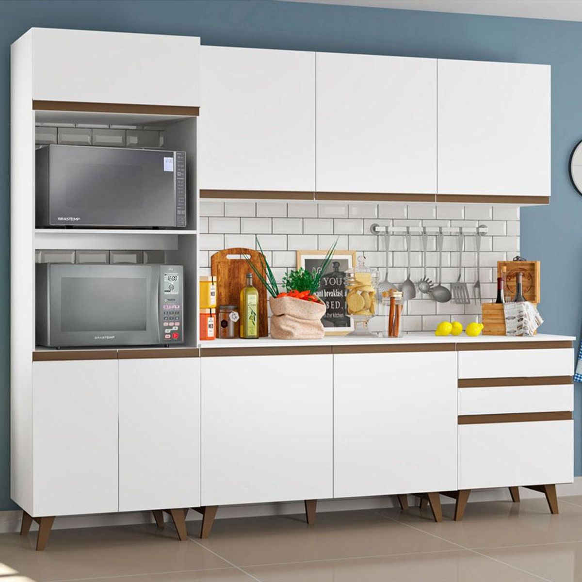 MADESA - Cocina Integral Reims 2.50 m con Encimera Blanco