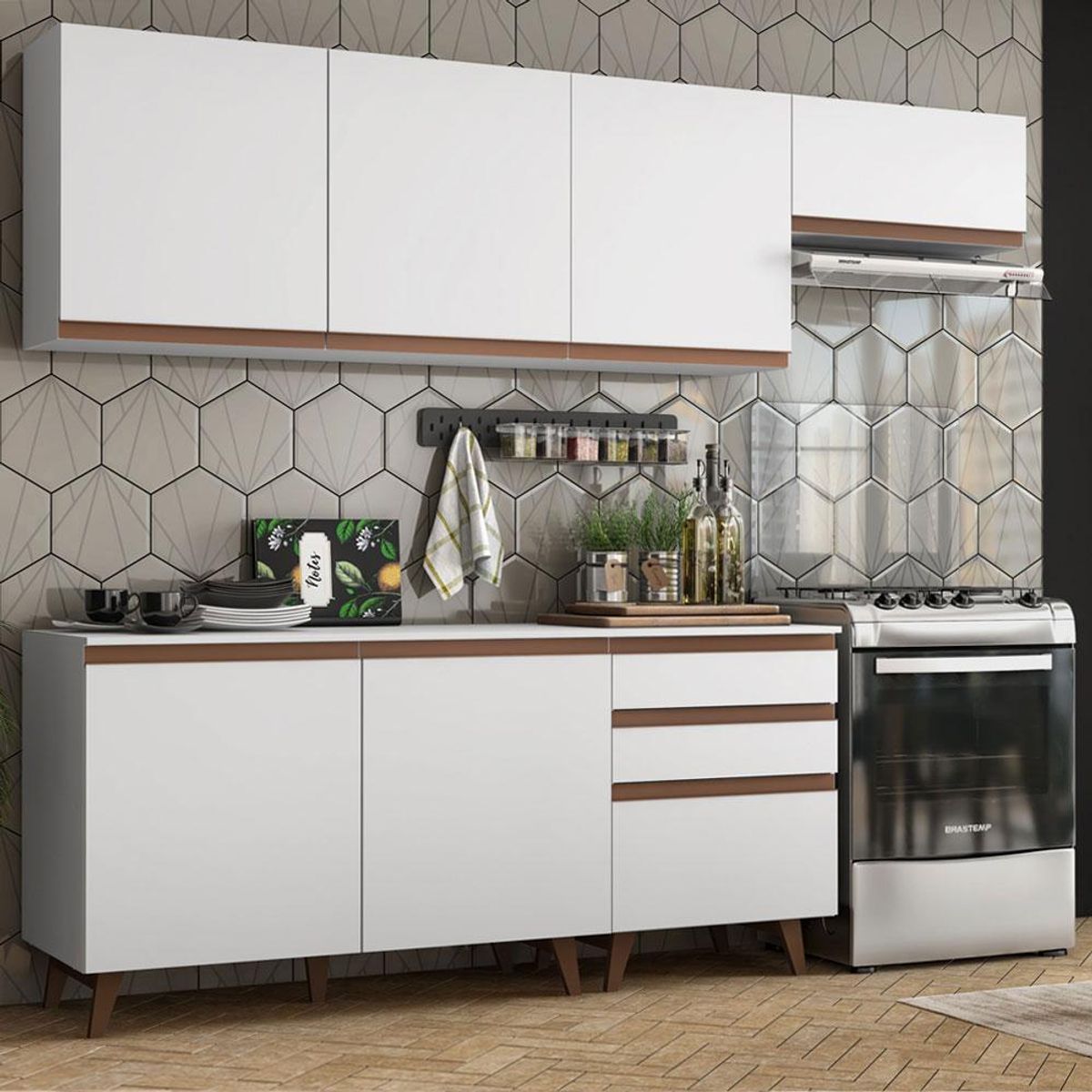 MADESA - Cocina Integral Reims 2.50 m con Encimera Blanco 02