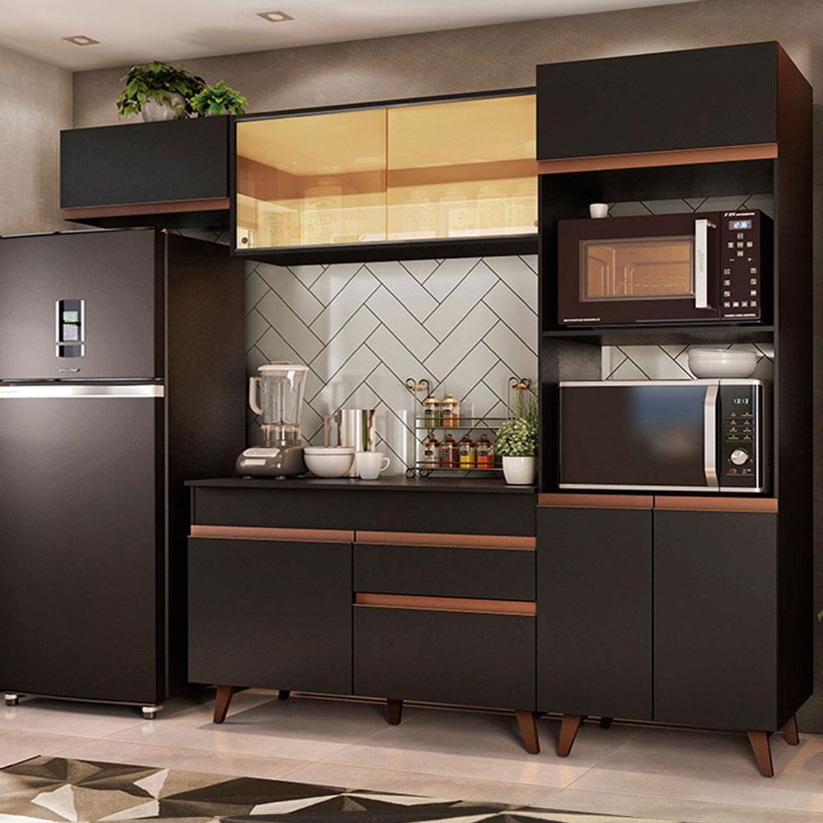 MADESA - Cocina Integral Reims 2.60 m con Encimera Negro 01