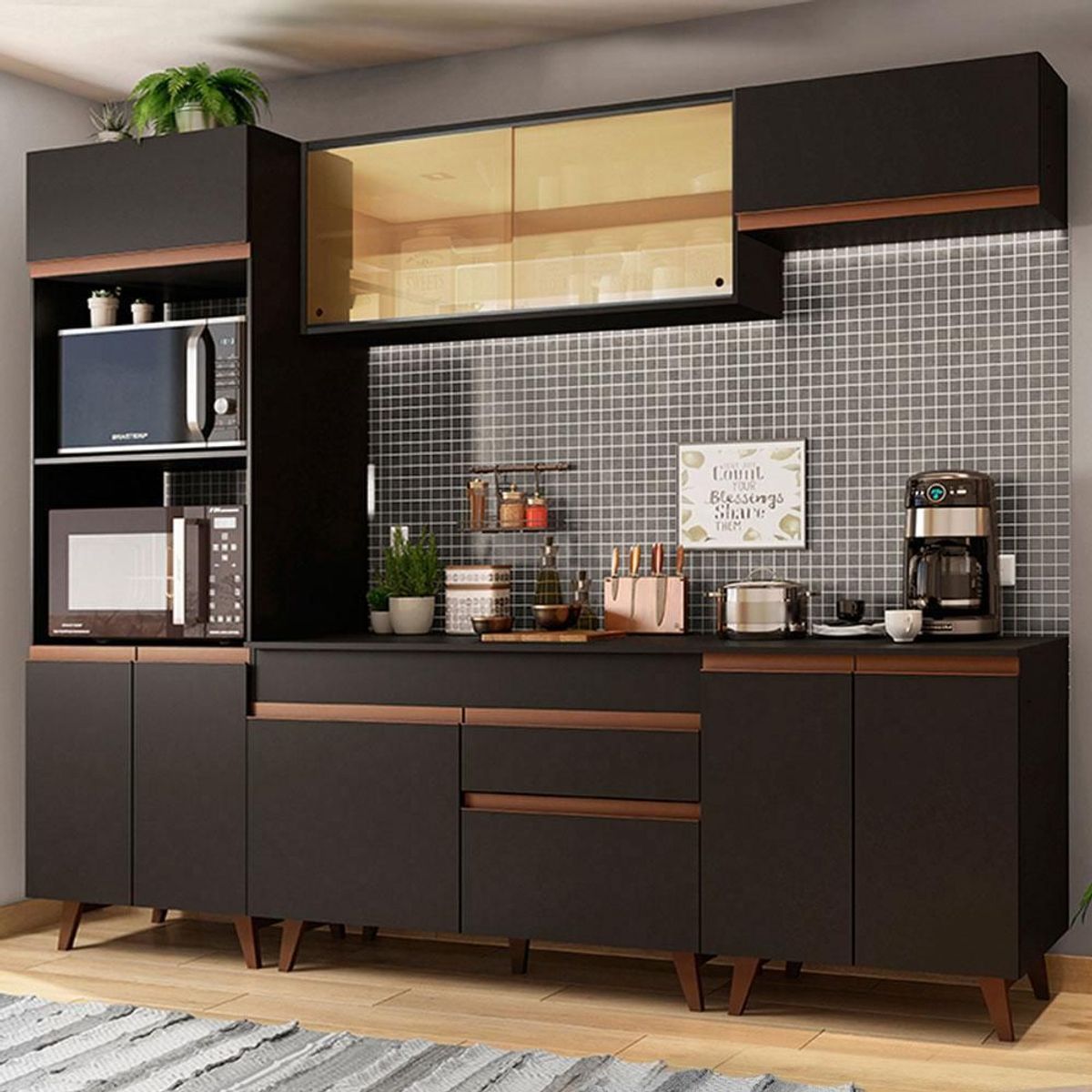MADESA - Cocina Integral Reims 2.60 m con Encimera Negro 02