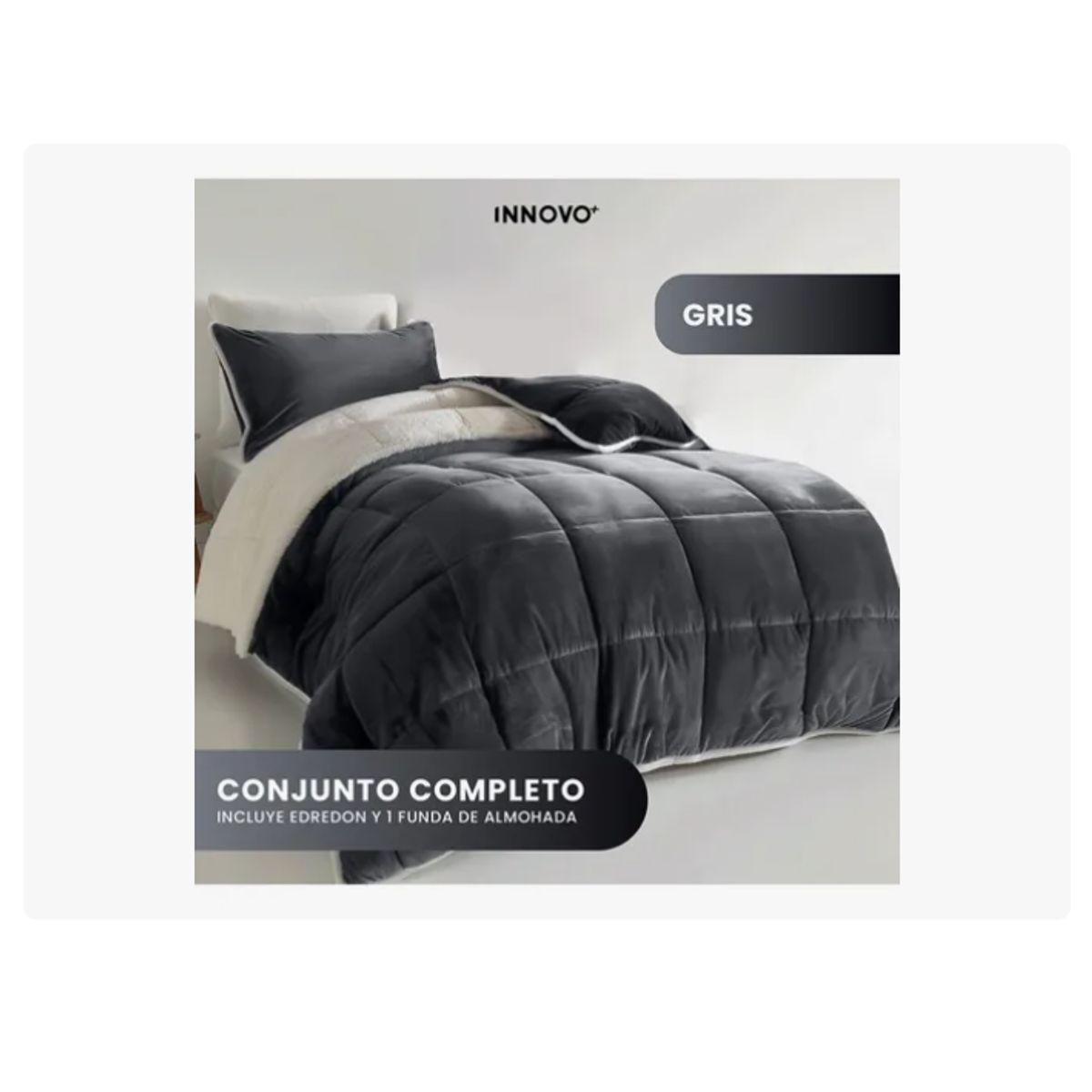 INNOVA - Cubre Cama Cubrelecho Sencilla Reversible Ovejero Suave Doble Faz