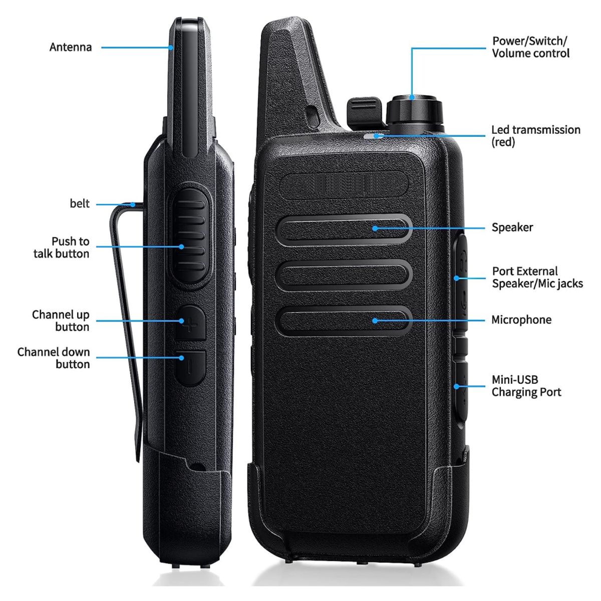 COLME TECHNOLOGY HOME - Radios de comunicación Largo Alcance x2 und Walkie Takie C1