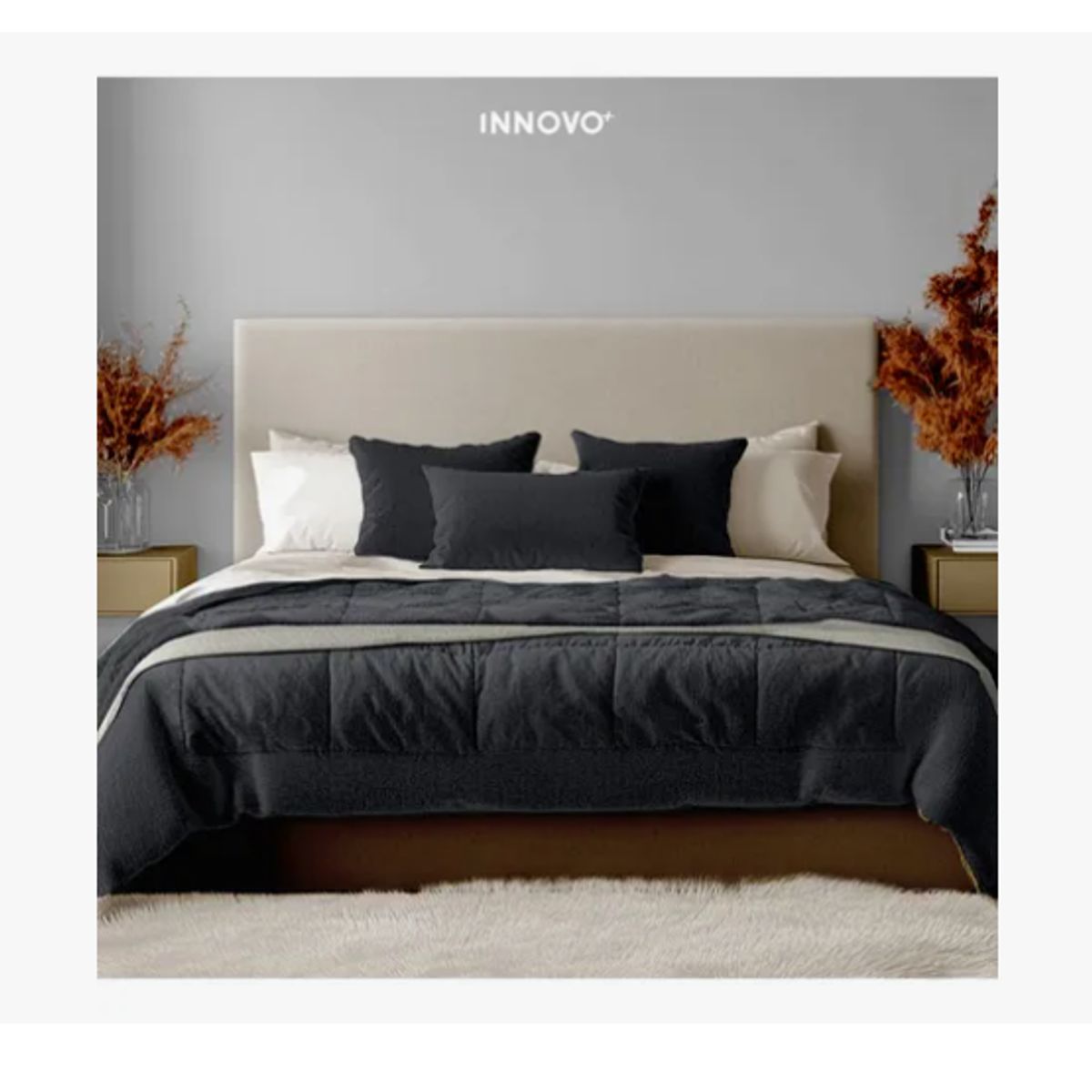 INNOVA - Cubrelecho Ovejero Queen Suave Caliente Reversible 2 Fundas Premium