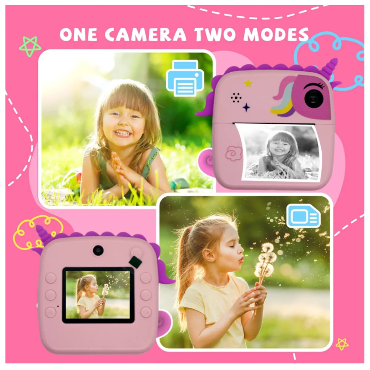 COLME TECHNOLOGY HOME - Cámara Instantánea Infantil 1080p Hd Fotografía Y Video A20