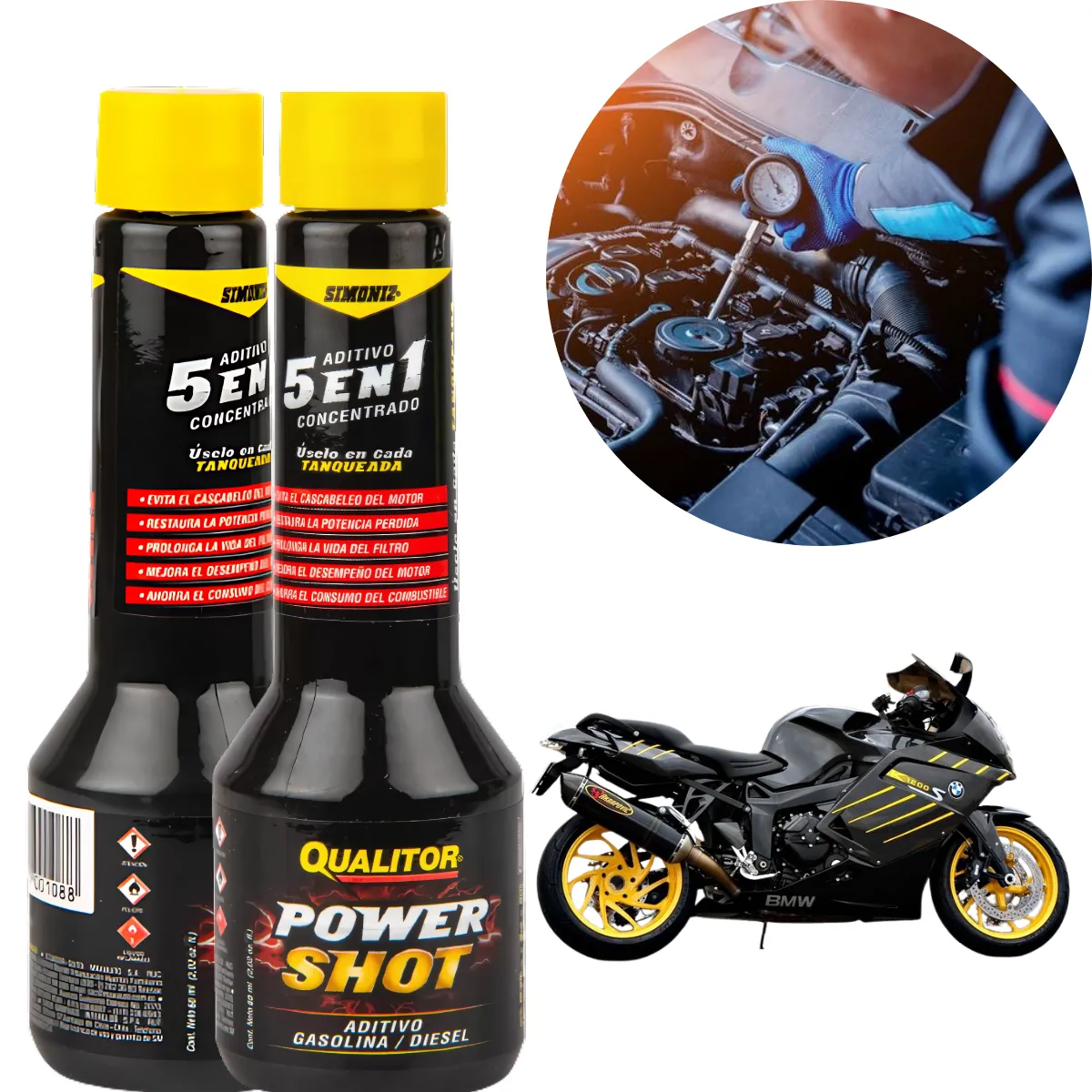 SIMONIZ - aditivo power shot simoniz 5 en 1 carro moto mantenimiento