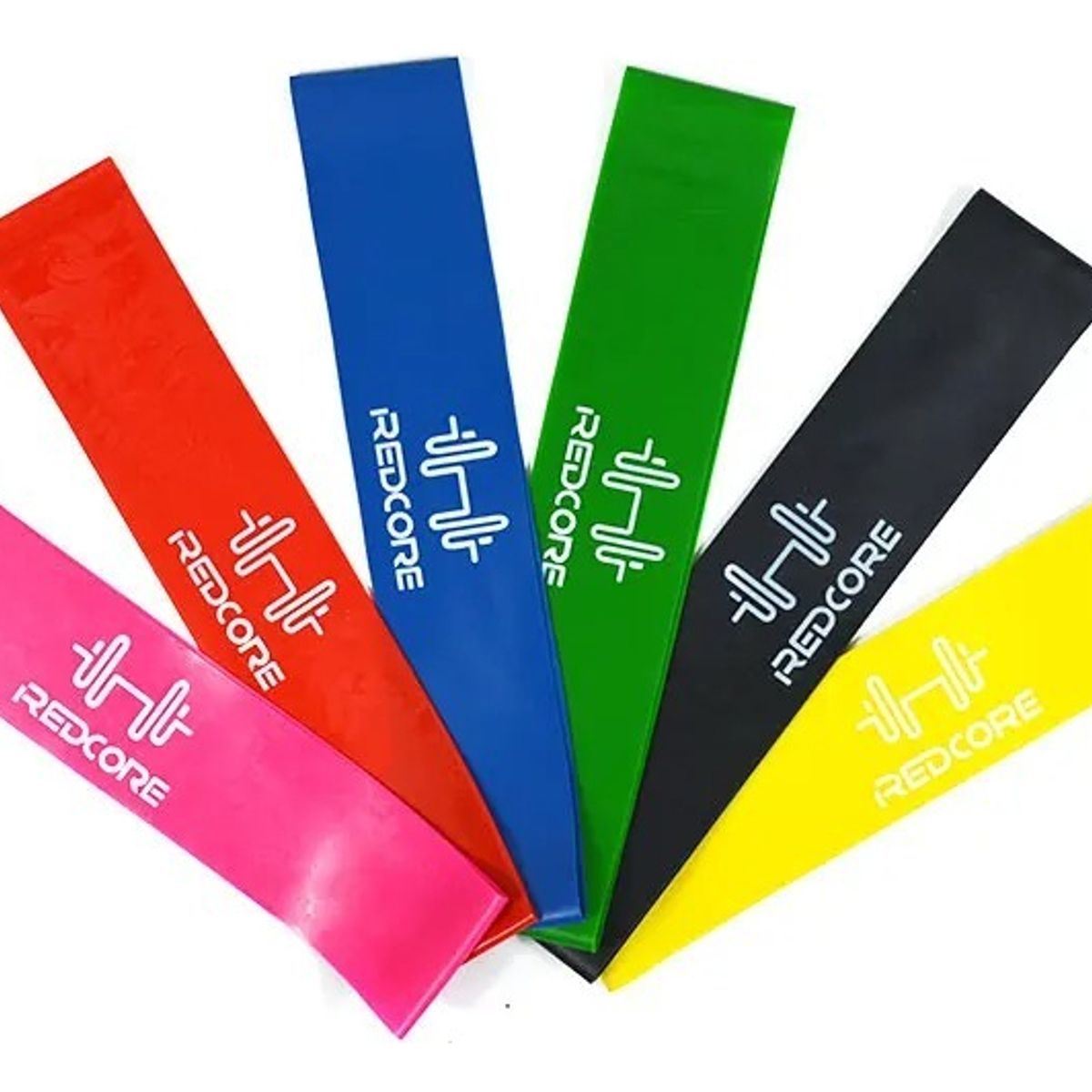 GENERICO - Bandas Planas Set X 5  Elásticas Cerradas Gym Con diferentes resistencias