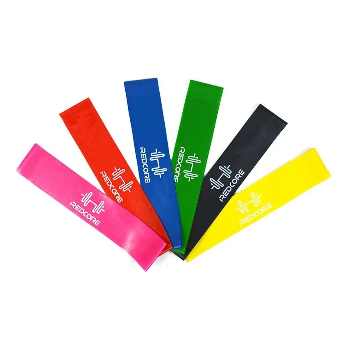 GENERICO - Bandas Planas Set X 5  Elásticas Cerradas Gym Con diferentes resistencias