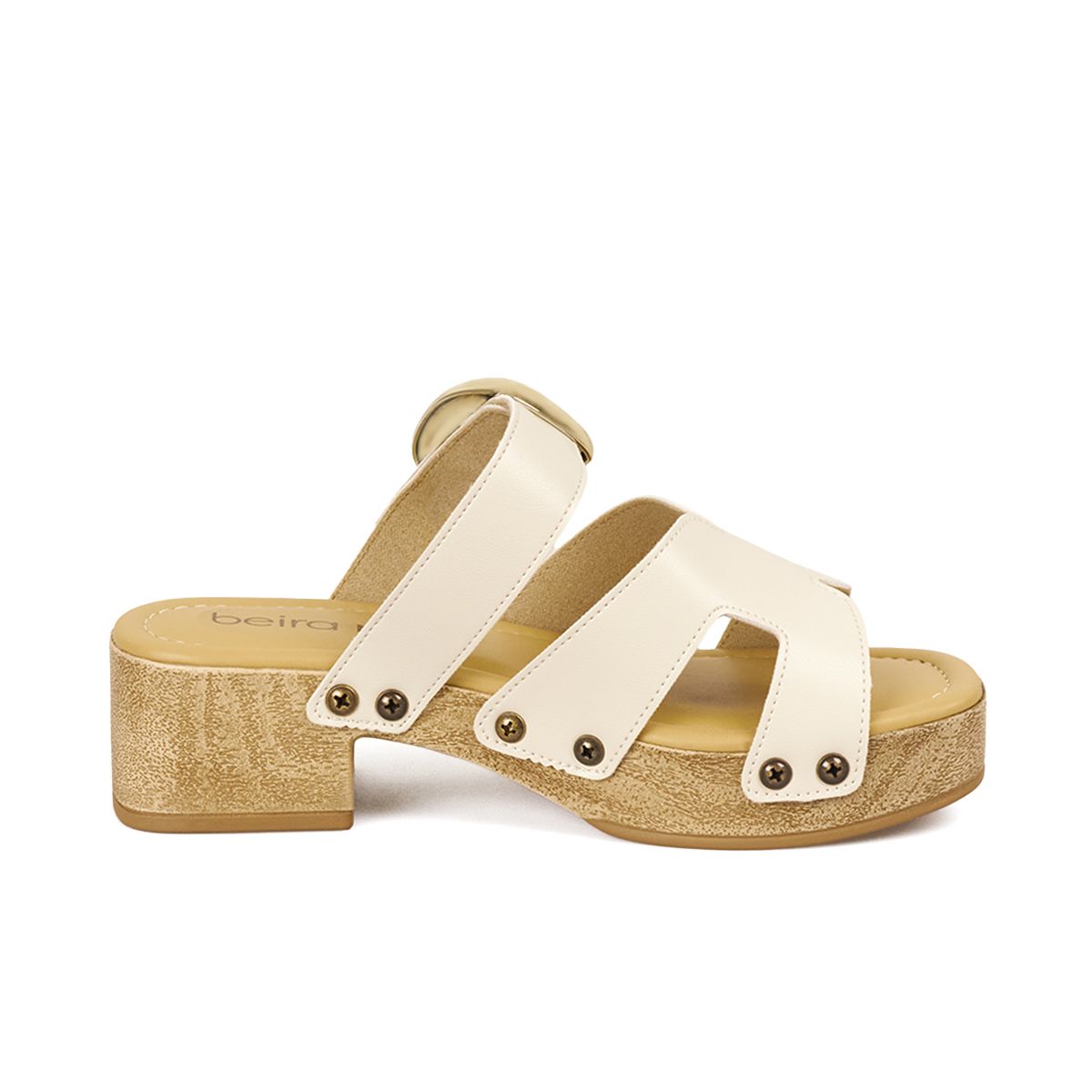 BEIRA RIO - SANDALIA PLATAFORMA MARFIL DORADO BEIRA RIO