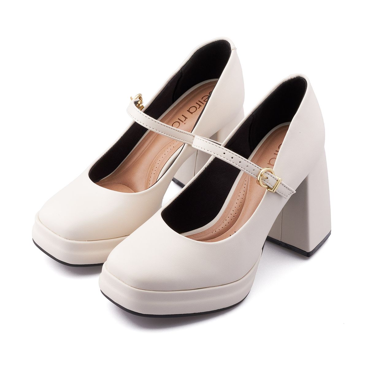 BEIRA RIO - TACON ALTO PLATAFORMA MARFIL DORADO BEIRA RIO