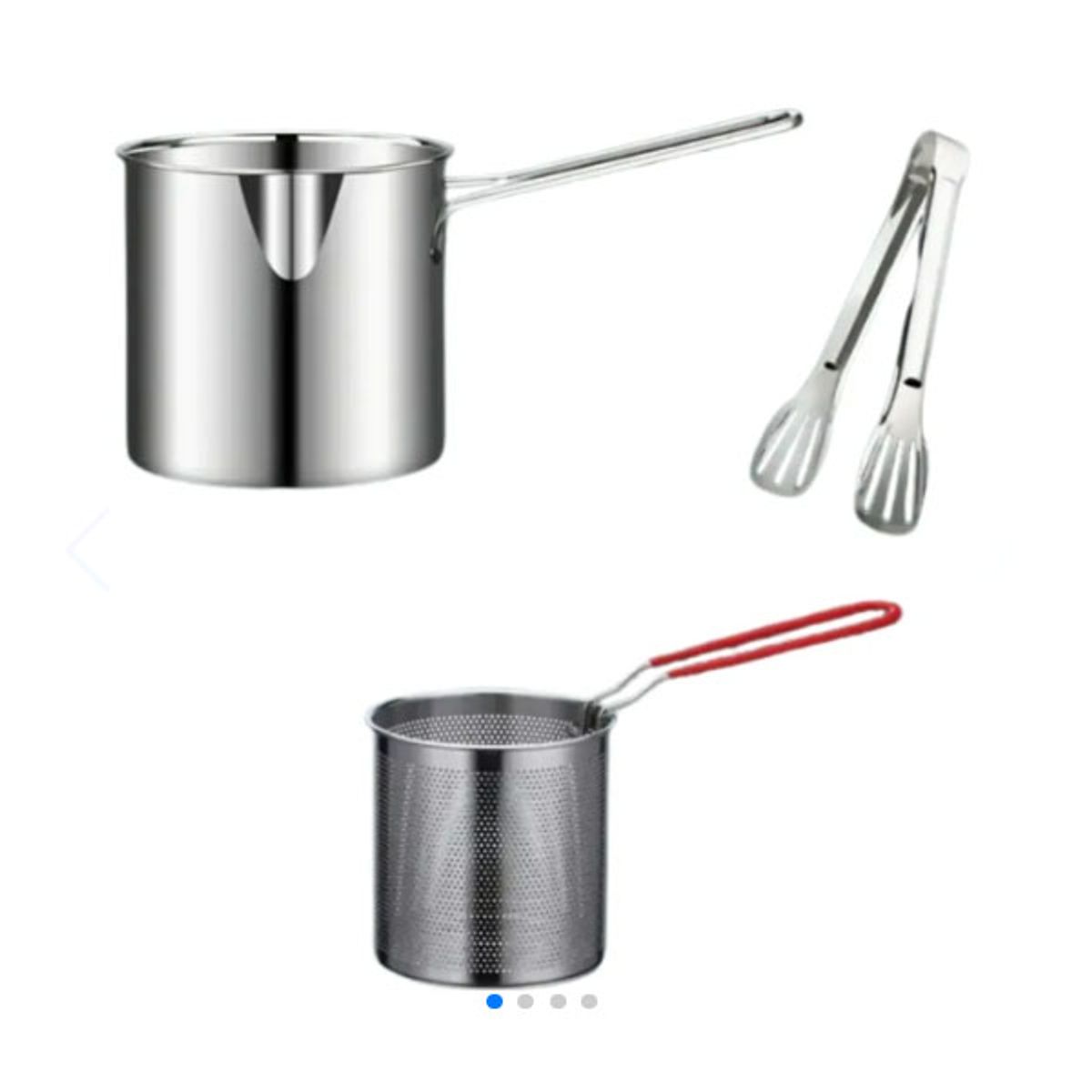 GENERICO - Olla Freidora De Acero Inoxidable+Cesta +pinzas