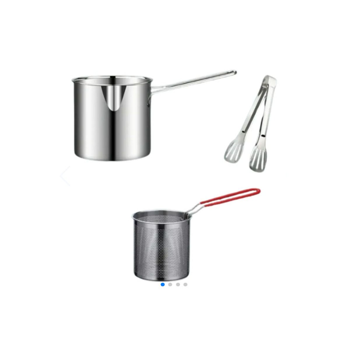 GENERICO - Olla Freidora De Acero Inoxidable+Cesta +pinzas