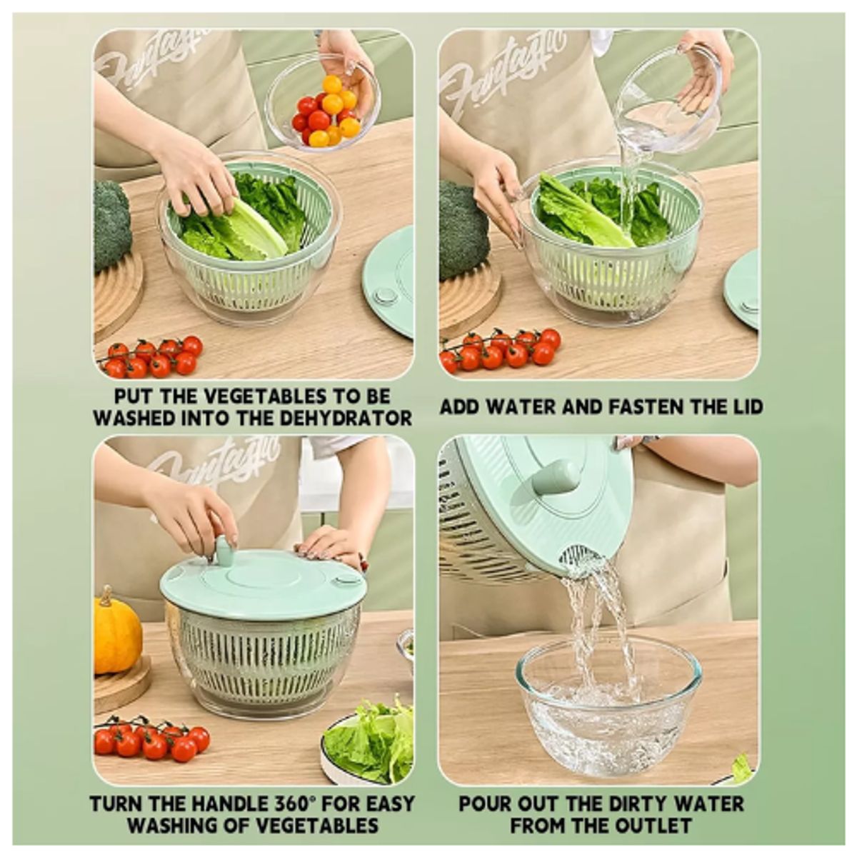 AFM - Centrifugadora De Verduras Escurridor De Lechuga Manual