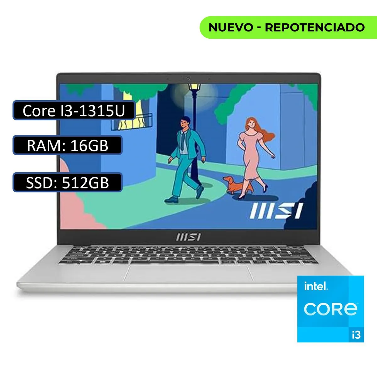 MSI - PORTATIL MSI MODERN 13 Intel Core i3 1315U 16GB RAM 512GB SSD 13.3″