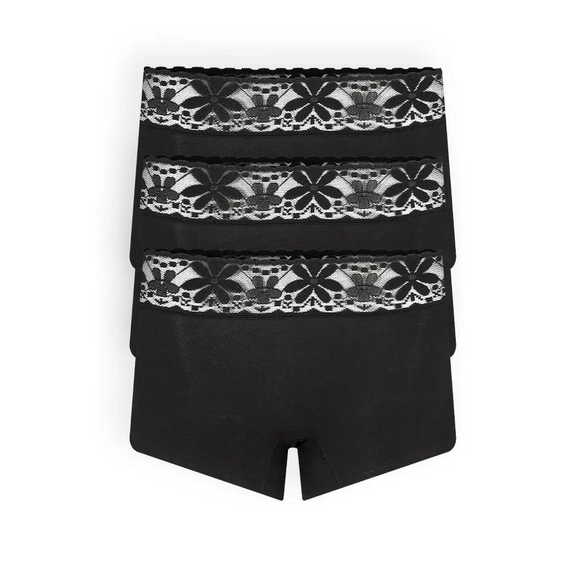 DIANE & GEORDI - Panty bóxer (Pack X3)(6089A) - Negro