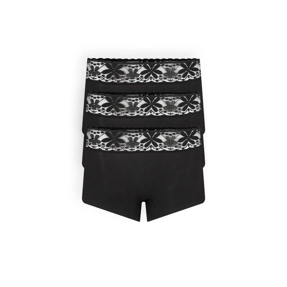 DIANE & GEORDI - Panty bóxer (Pack X3)(6089A) - Negro