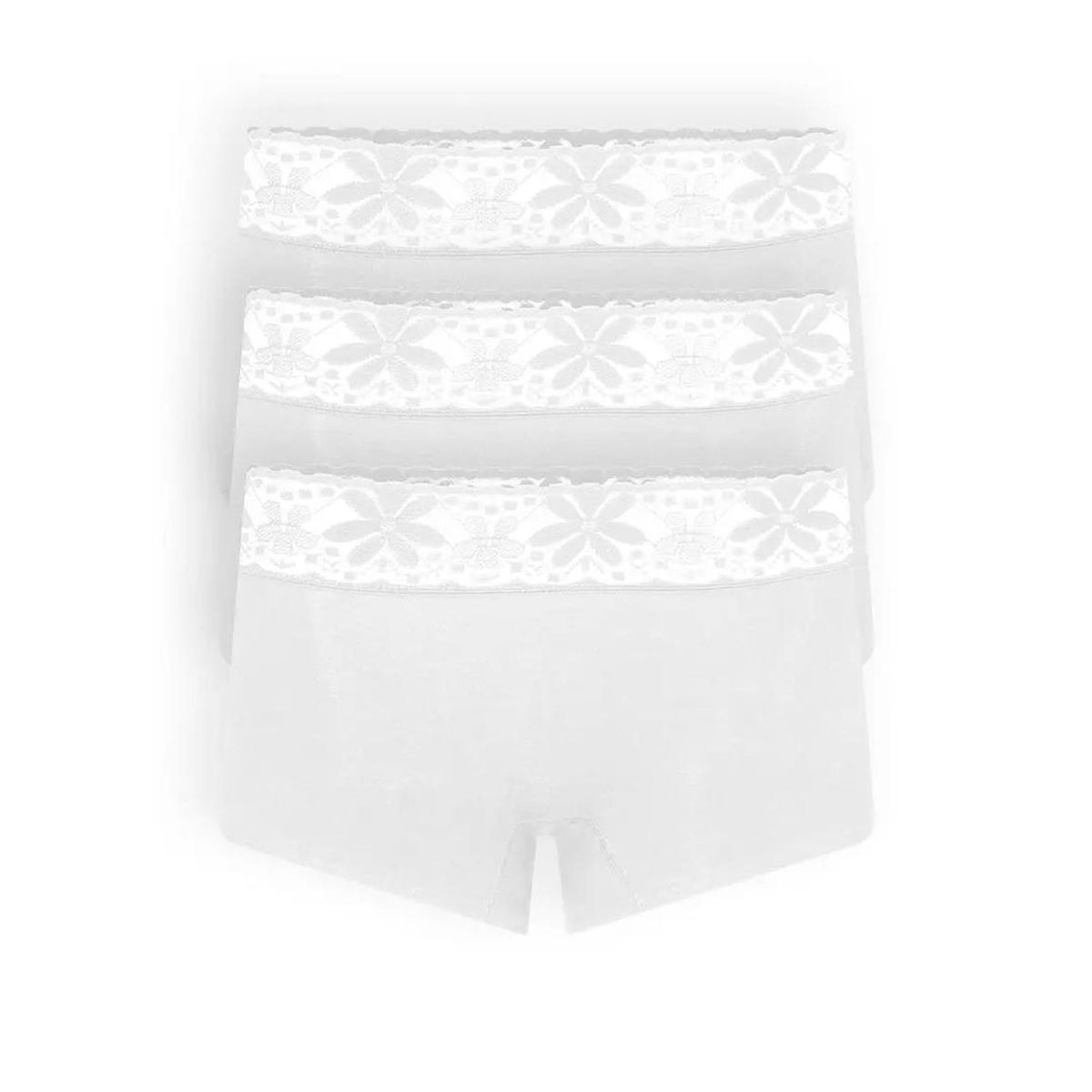 DIANE & GEORDI - Panty bóxer (Pack X3)(6089A) - Blanco