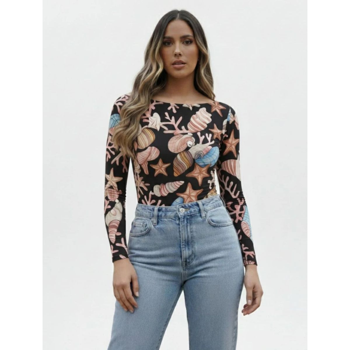 MOLGOA - Body para Mujer Estampado Marino - The Caribbean