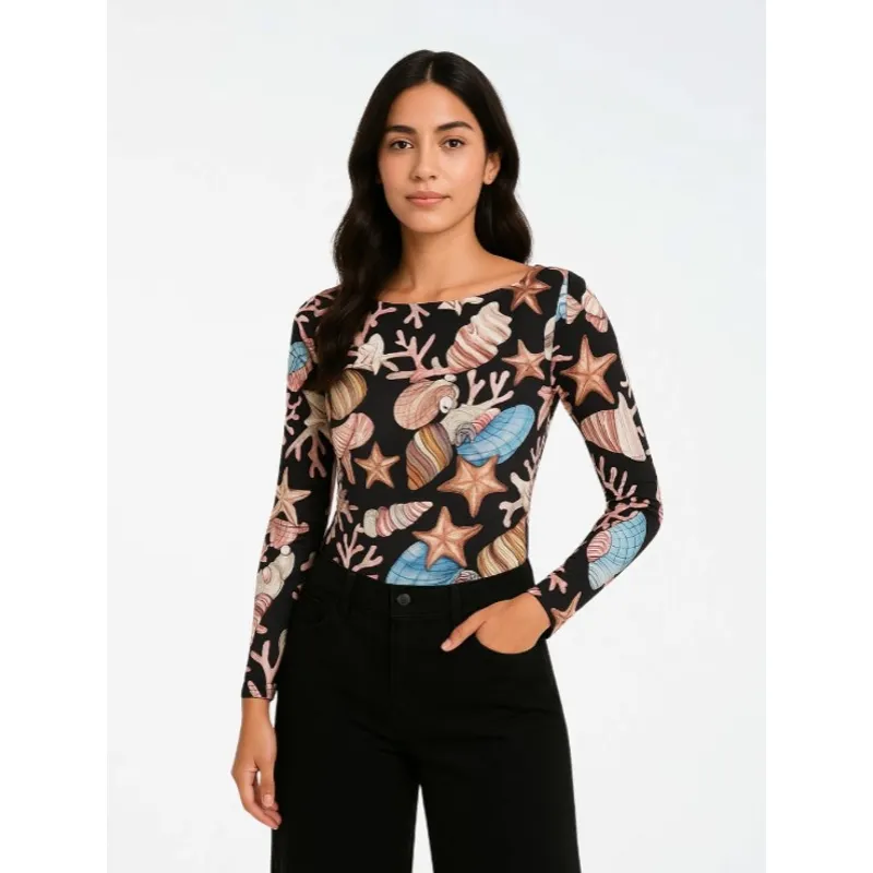 MOLGOA - Body para Mujer Estampado Marino - The Caribbean