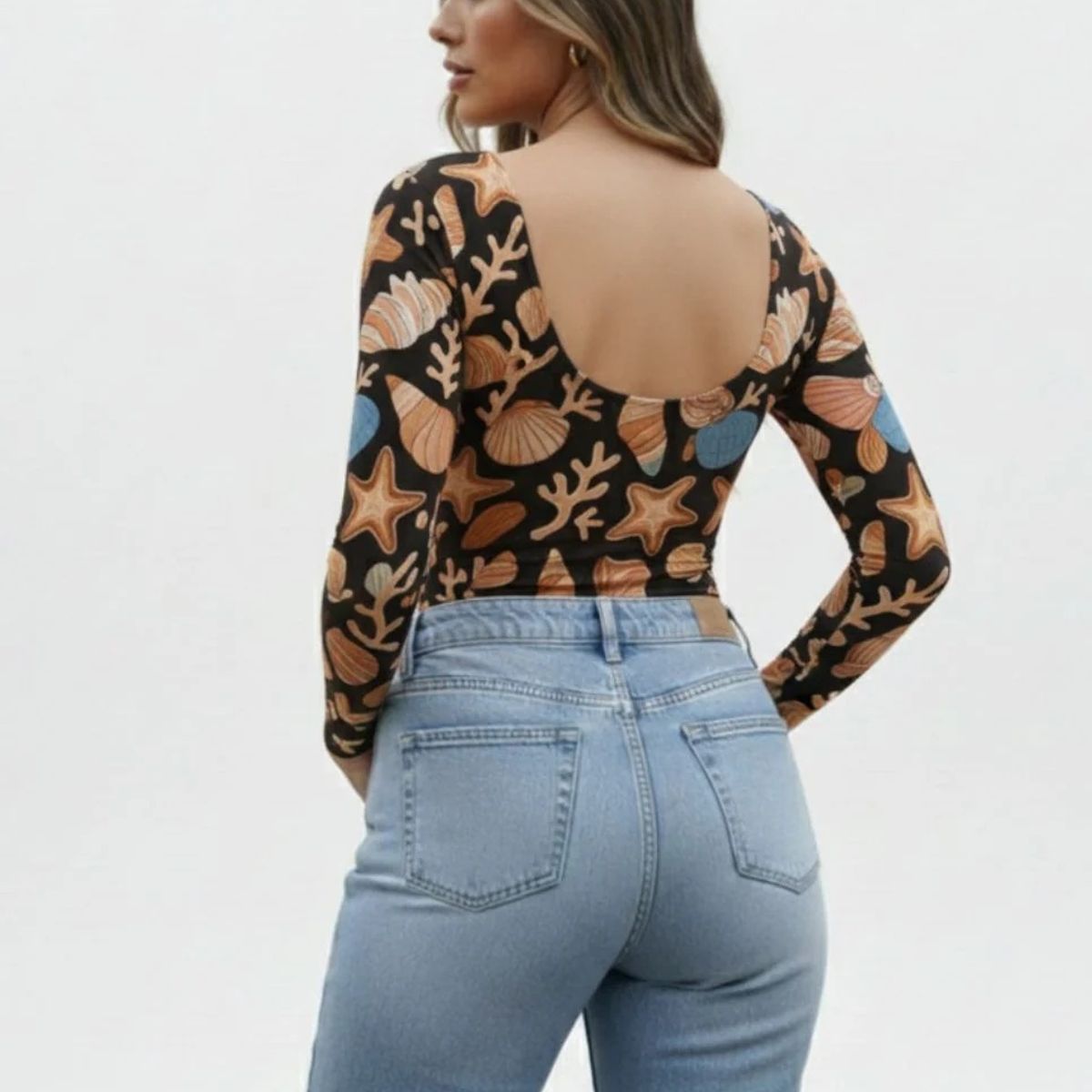 MOLGOA - Body para Mujer Estampado Marino - The Caribbean