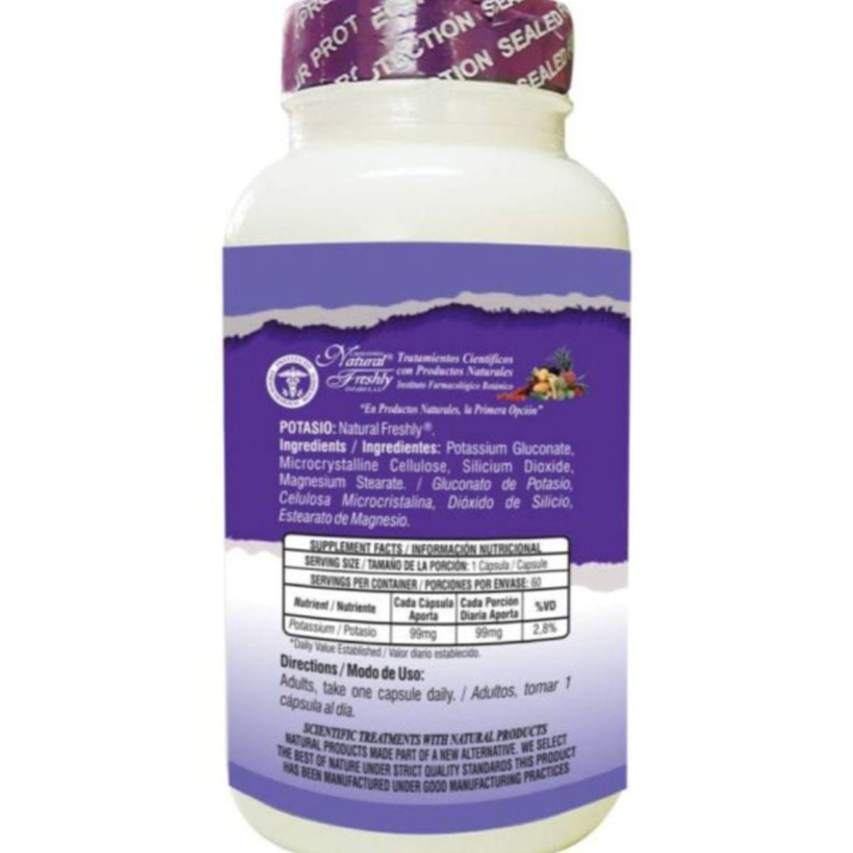 NATURAL FRESHLY - GLUCONATO DE POTASIO X 60 CAPSULAS/ NATURAL FRESHLY