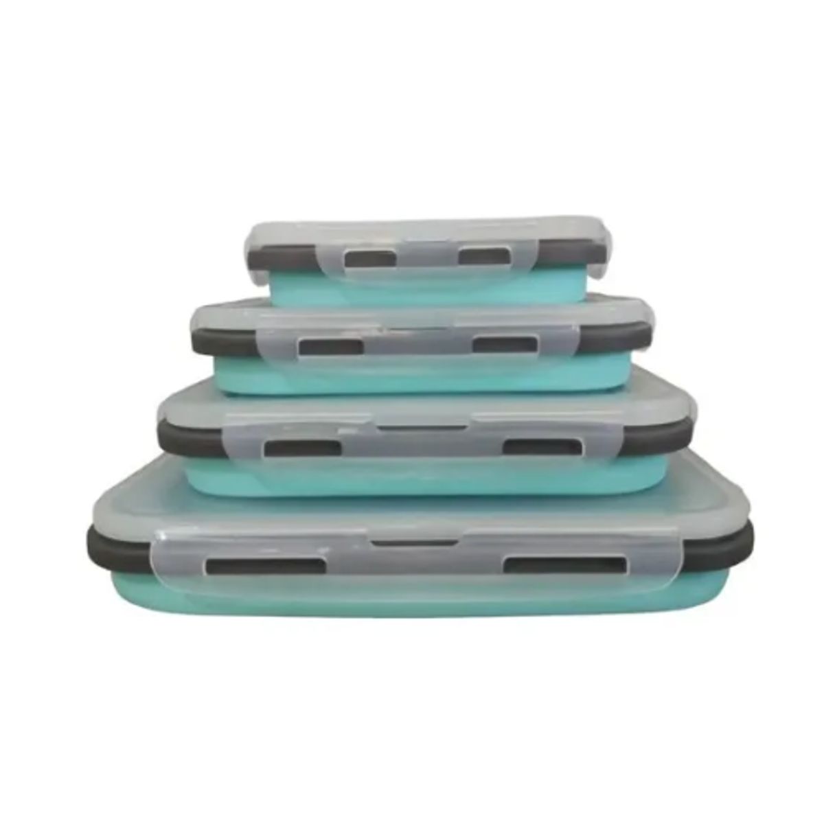 AFM - Porta Comida Recipiente Silicona Plegable Expandible X4 Pzs