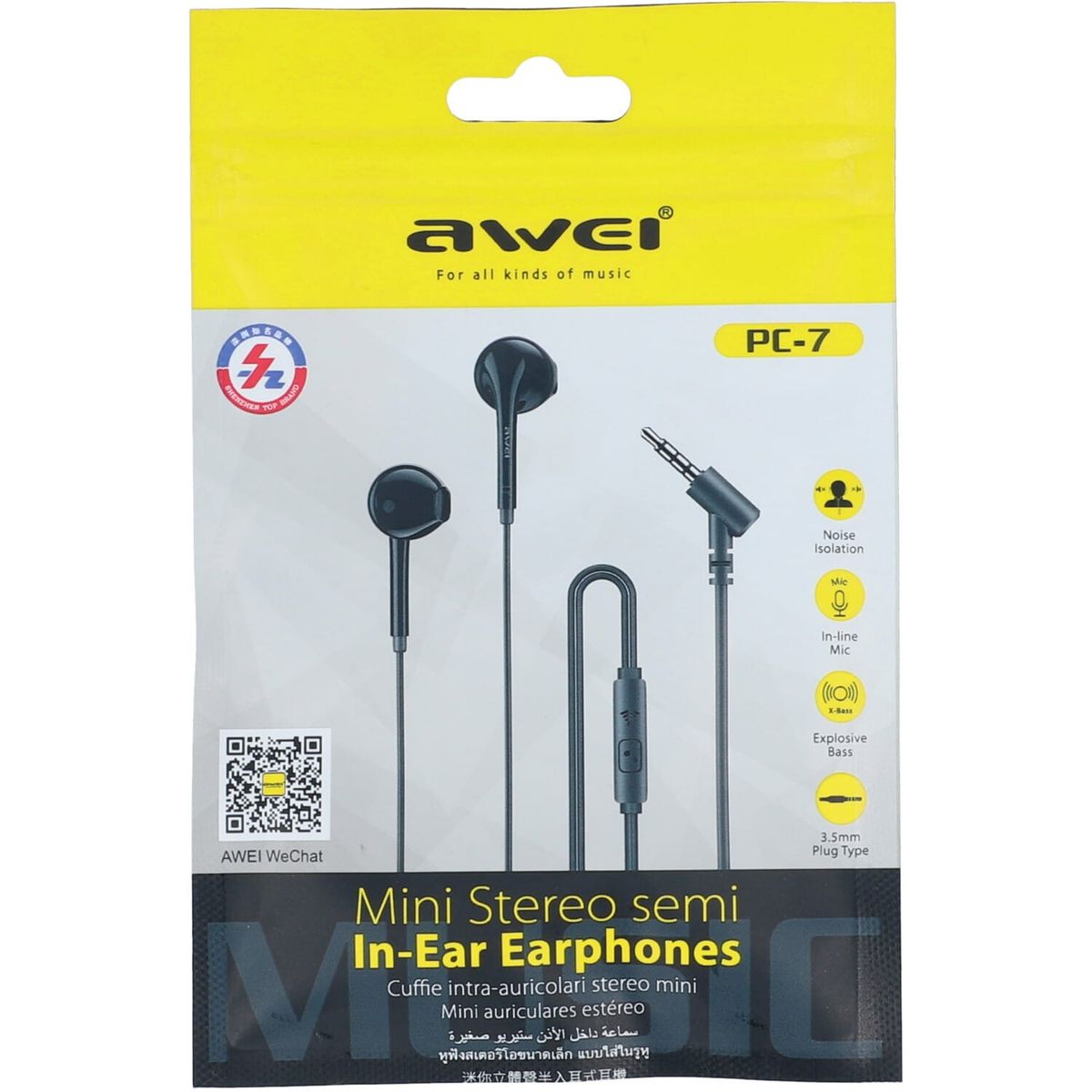 AWEI - Audifonos Awei Mini Stereo Jack 3.5