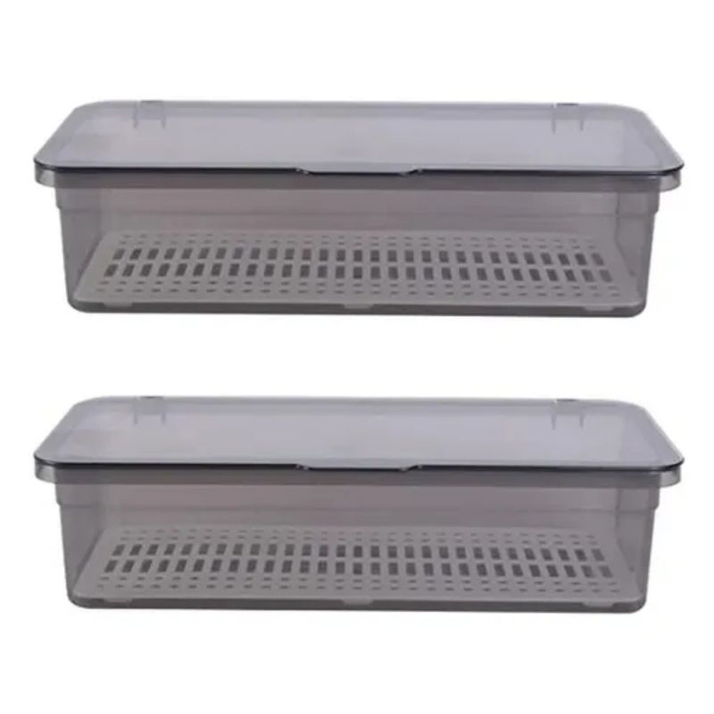 GENERICO - Contenedor Porta Utensilios Organizador Multiusos 1500ml Pack x 2 Unds