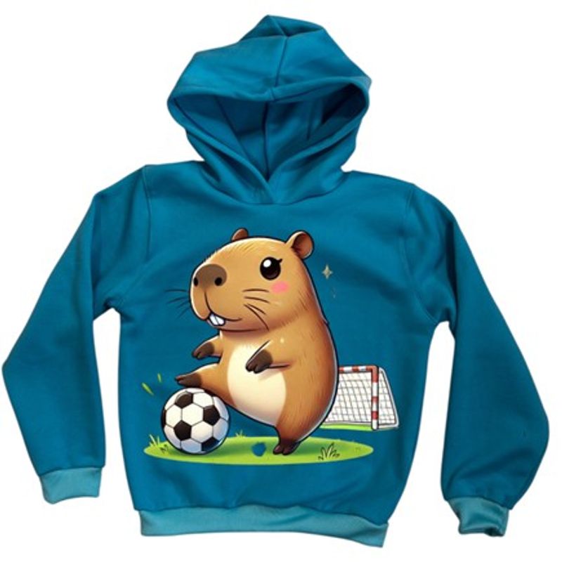 BRYKE - Buzo Hoddie Capota Niño Capibara Balon azul