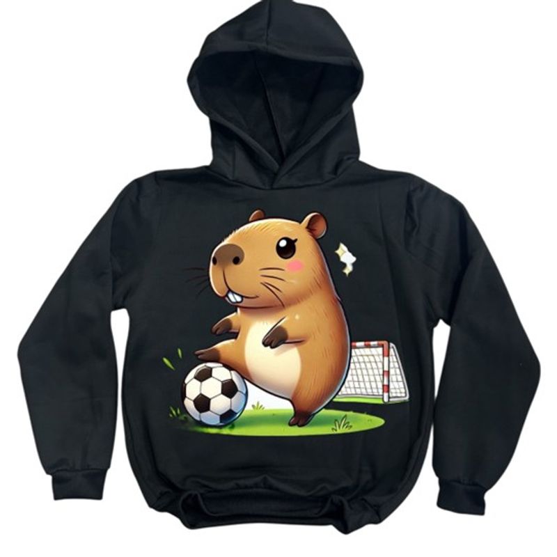 BRYKE - Buzo Hoddie Capota Niño Capibara Balon negro