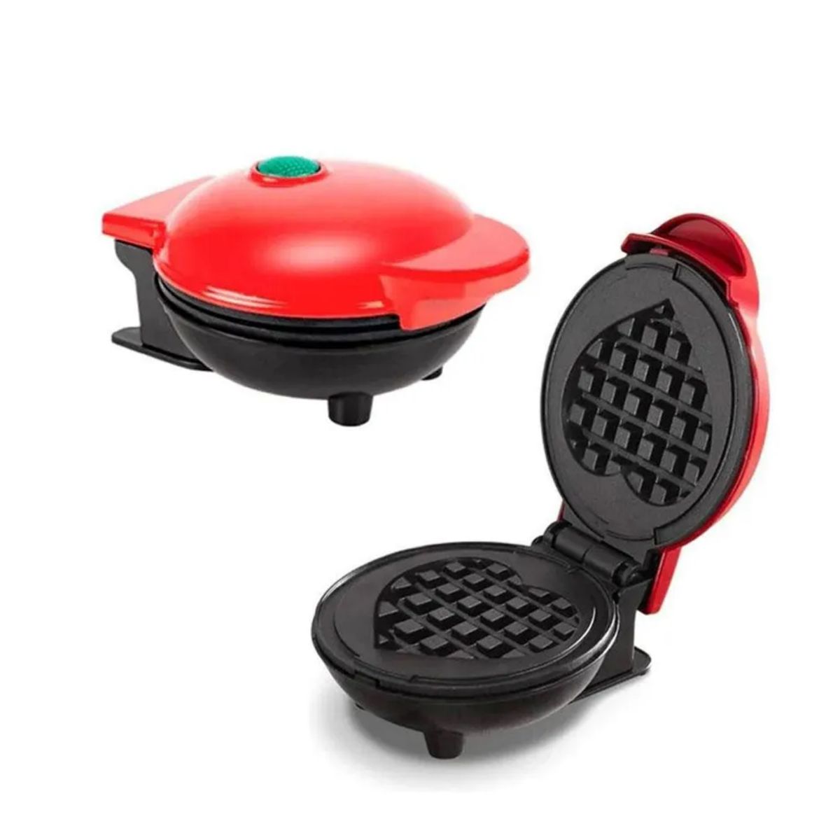 GENERICO - Mini Wafflera Corazón Electrica Antiadherente
