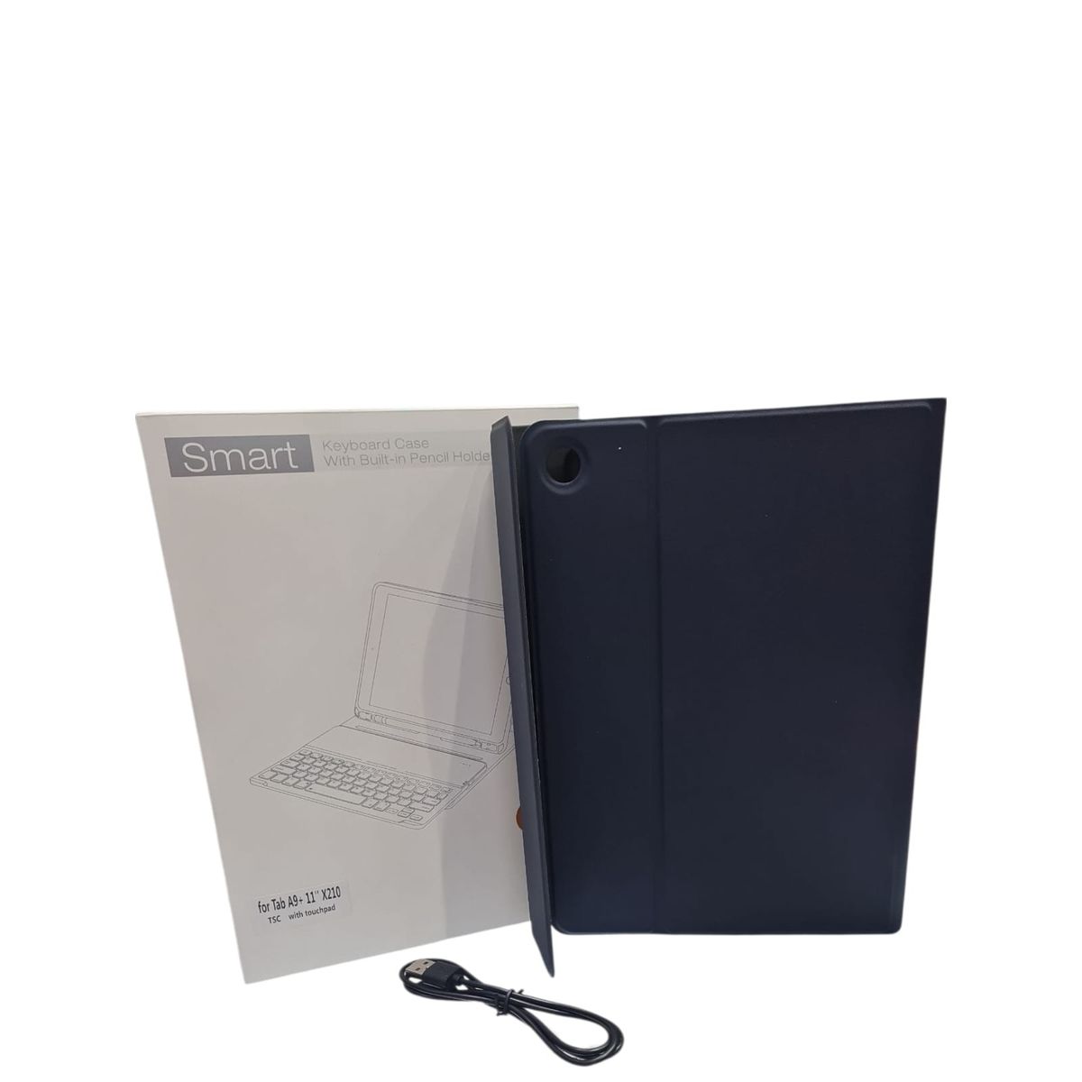 GENERICO - ESTUCHE FUNDA Y TECLADO PARA TABLET SAMSUNG A9+ DE 11'P  AZUL OSCURO