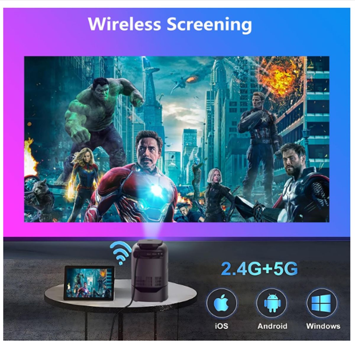 GENERICO - Proyector AudioVisual Con Tripode Portatil