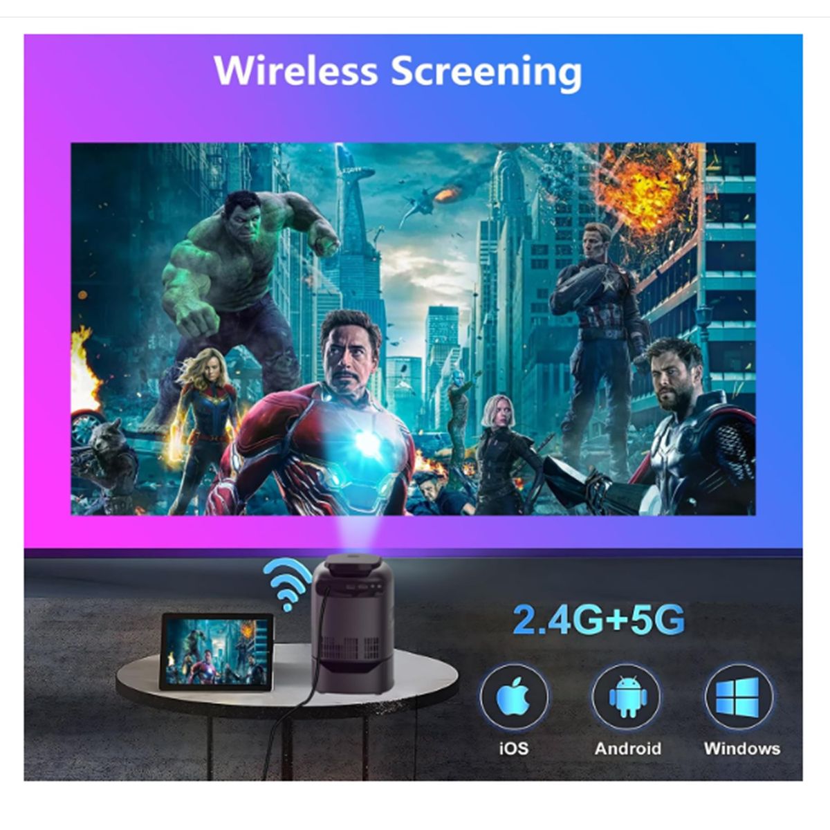 GENERICO - Proyector AudioVisual Con Tripode Portatil