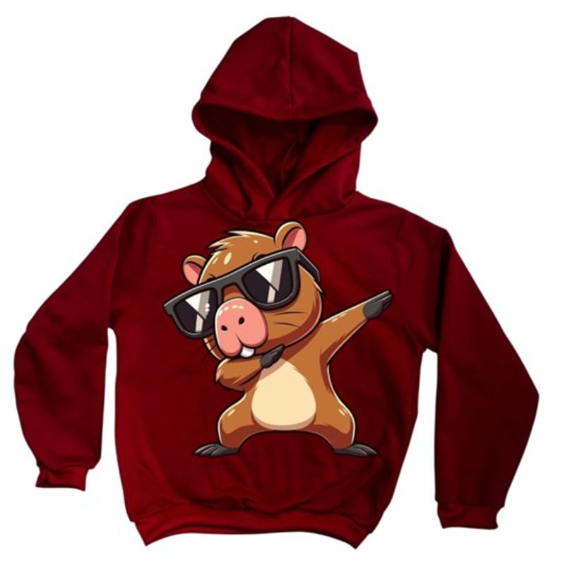 BRYKE - Buzo Hoddie Capota Niño Capibara Gafas Rojo