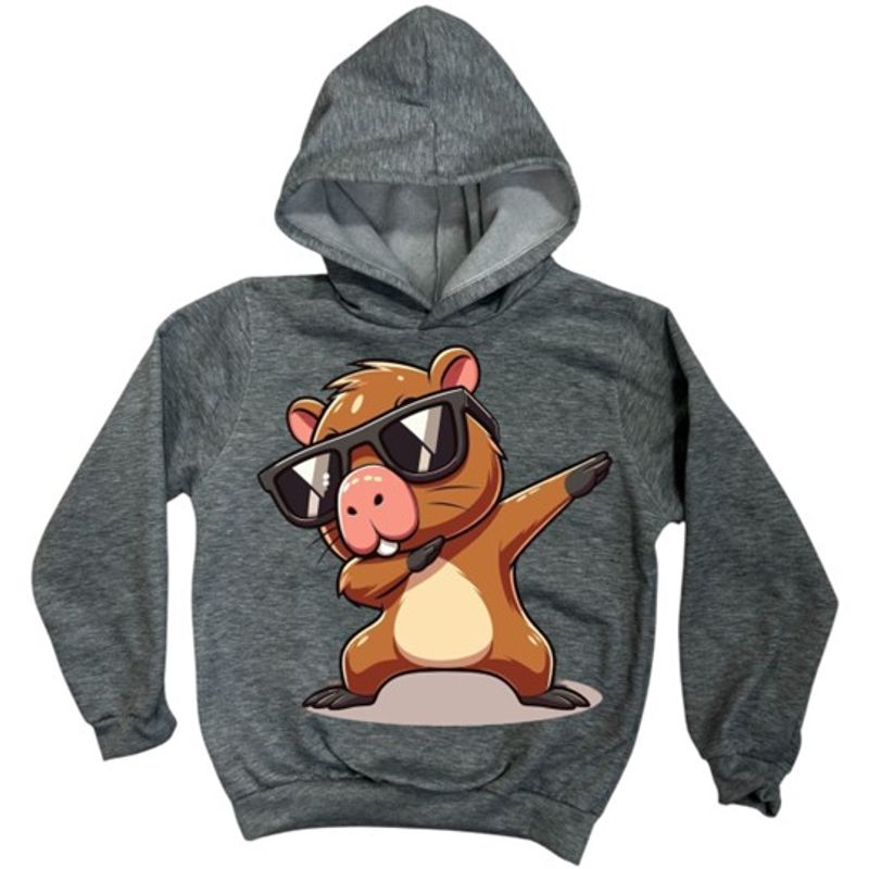 BRYKE - Buzo Hoddie Capota Niño Capibara Gafas gris