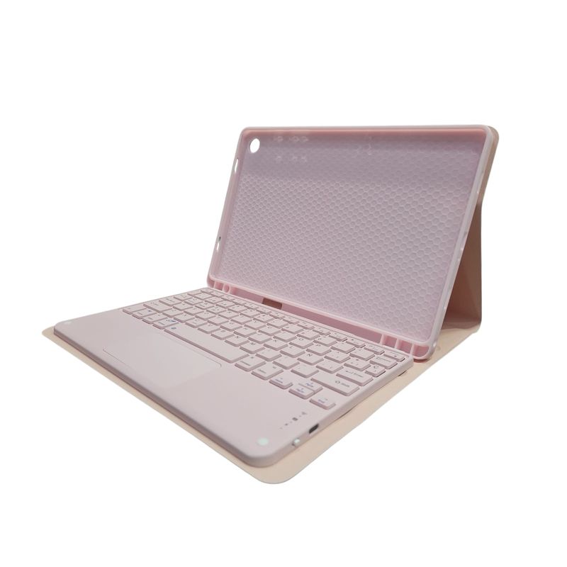 GENERICO - ESTUCHE FUNDA Y TECLADO PARA TABLET SAMSUNG A9+ DE 11'P  ROSADO