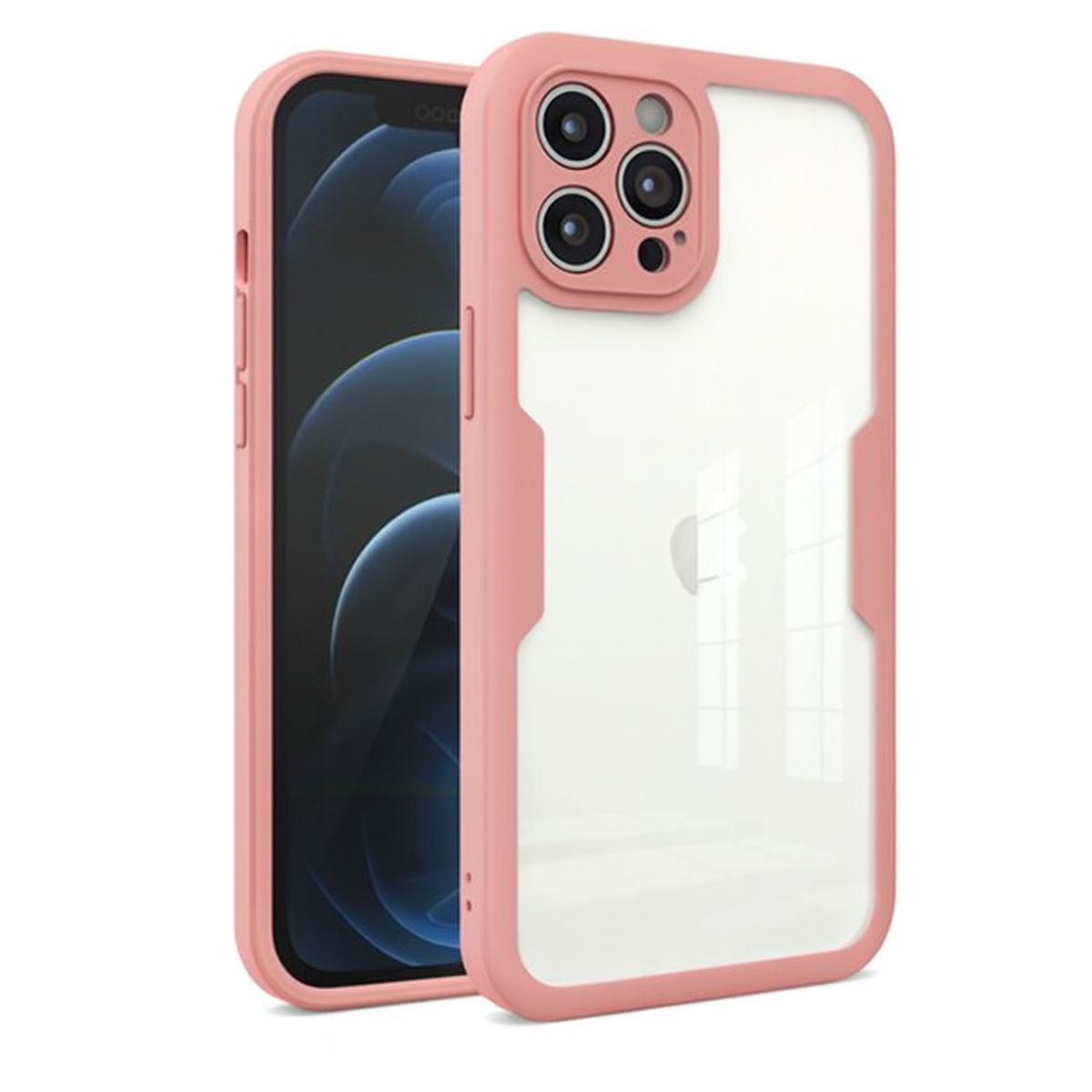GENERICO - Estuche Protector Case Funda Full 360 Para Iphone 12 Pro Max Rosa