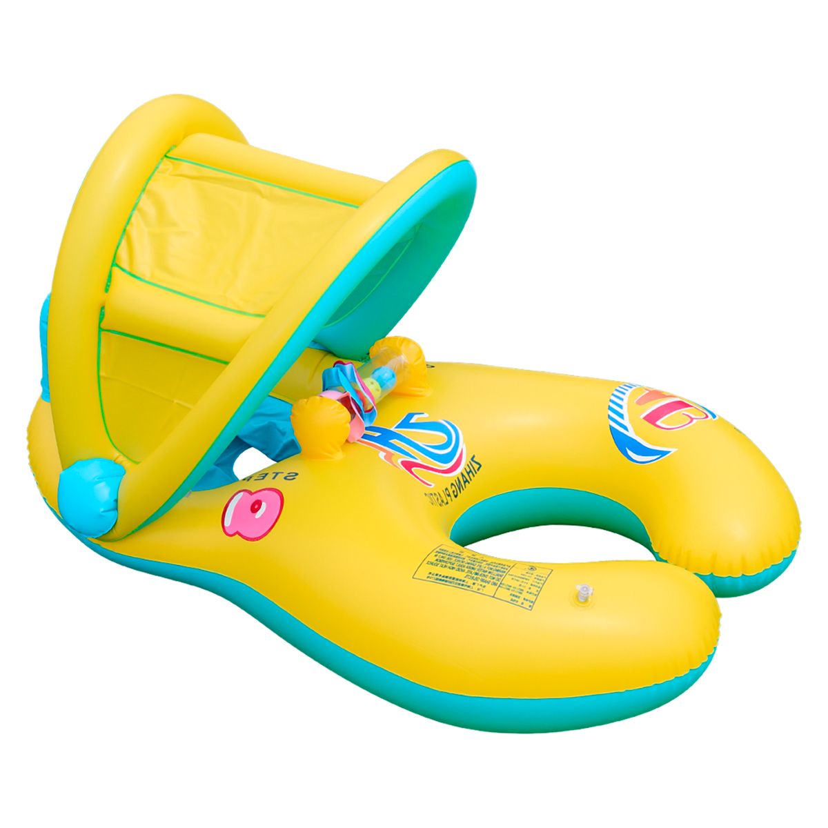 VITTORIA - Flotador Shurkby Techo Palmera Adulto Y Niño Inflable Amaril