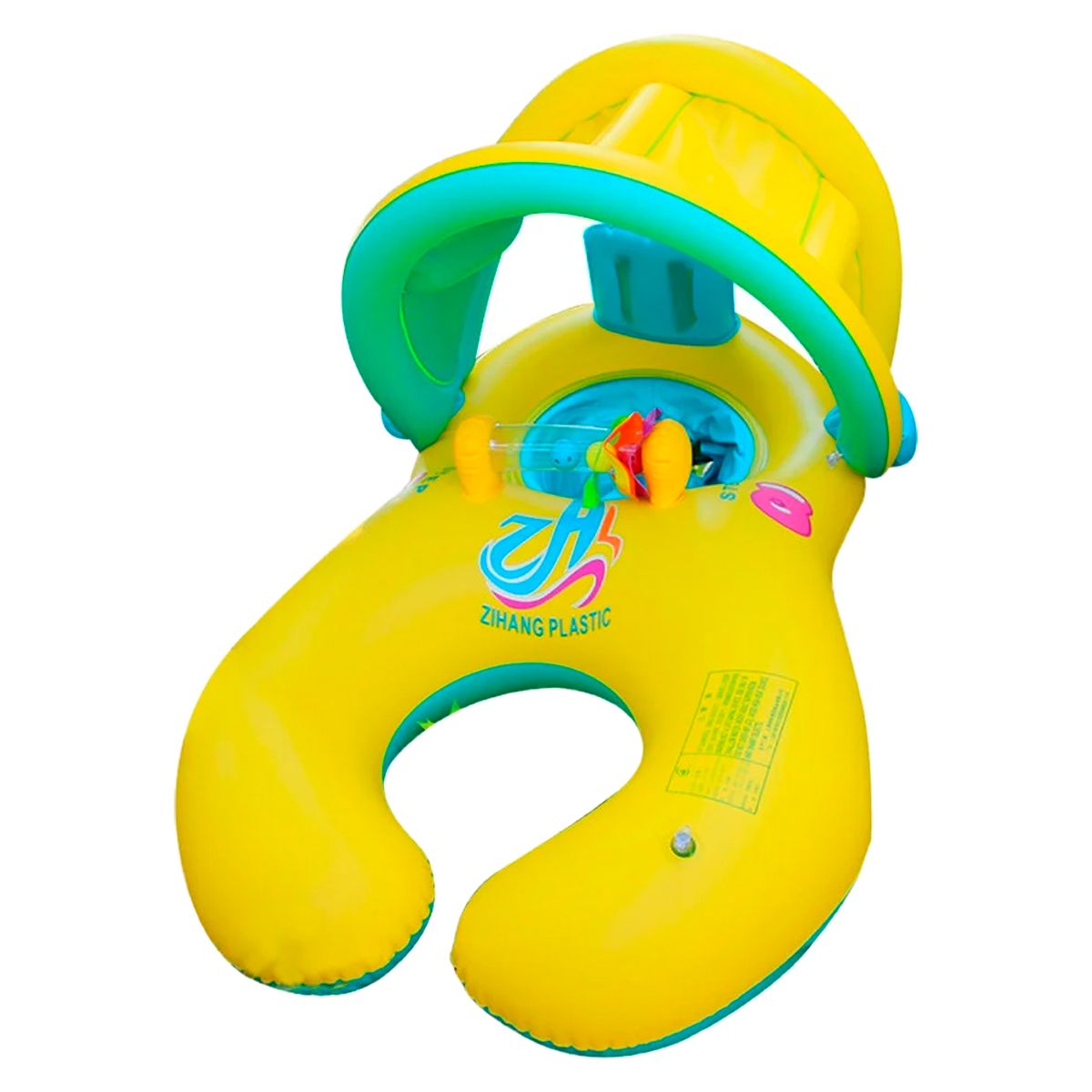 VITTORIA - Flotador Shurkby Techo Palmera Adulto Y Niño Inflable Amaril