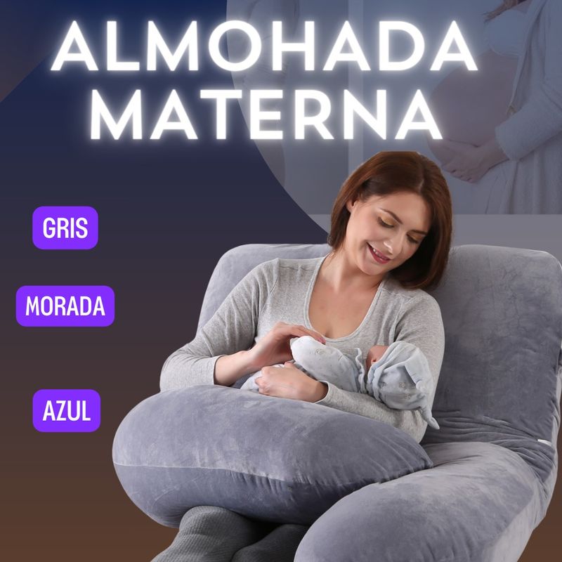 DORMIALMOHADA - ALMOHADA DE DESCANSO PARA EMBARAZADAS COLOR GRIS