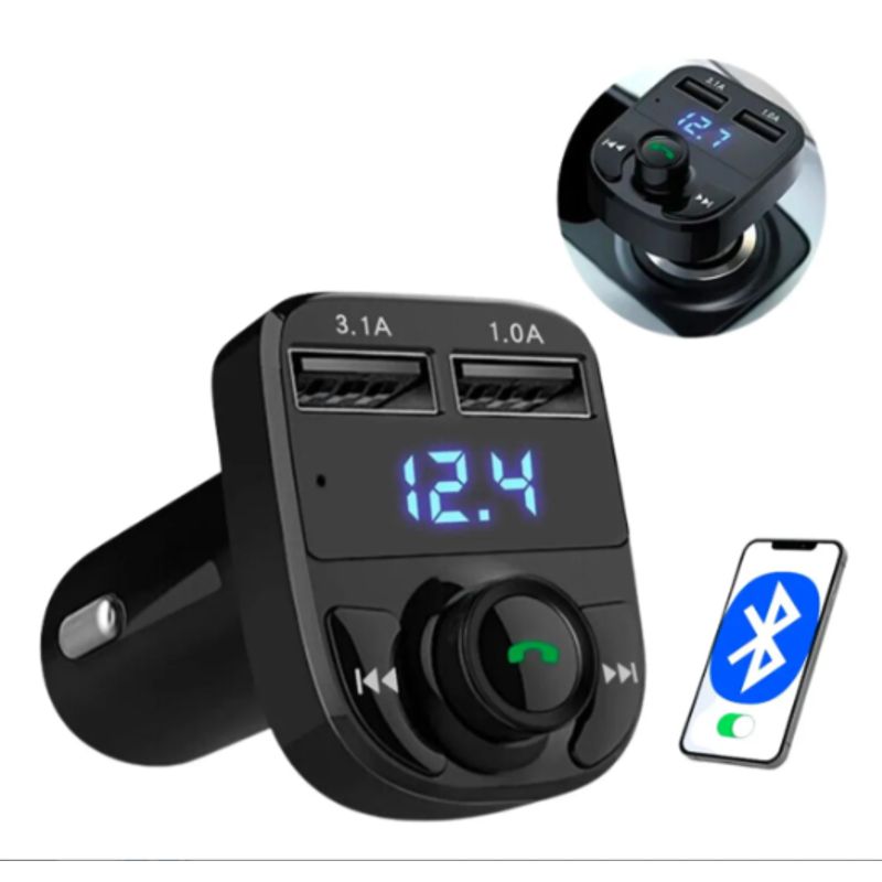 GENERICO - Transmisor Fm Para Carro Bluetooth X8 Modulador Fm Usb