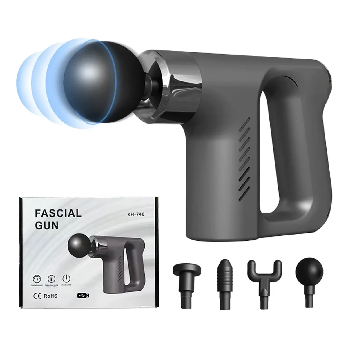 GENERICO - Masajeador Muscular Inalámbrico Facial Gun Pistola Corporal