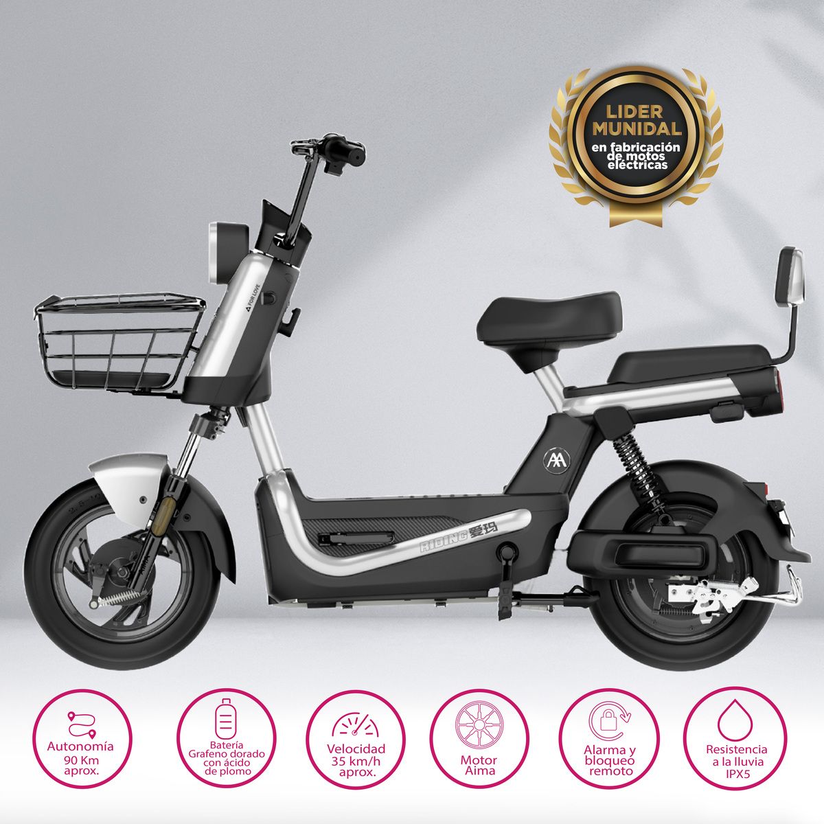 AIMA - Moto Eléctrica Aima Cool Man - Plata