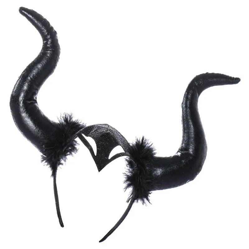 GENERICO - Diadema Negra Con Cuernos De Maléfica Accesorio De Disfraz