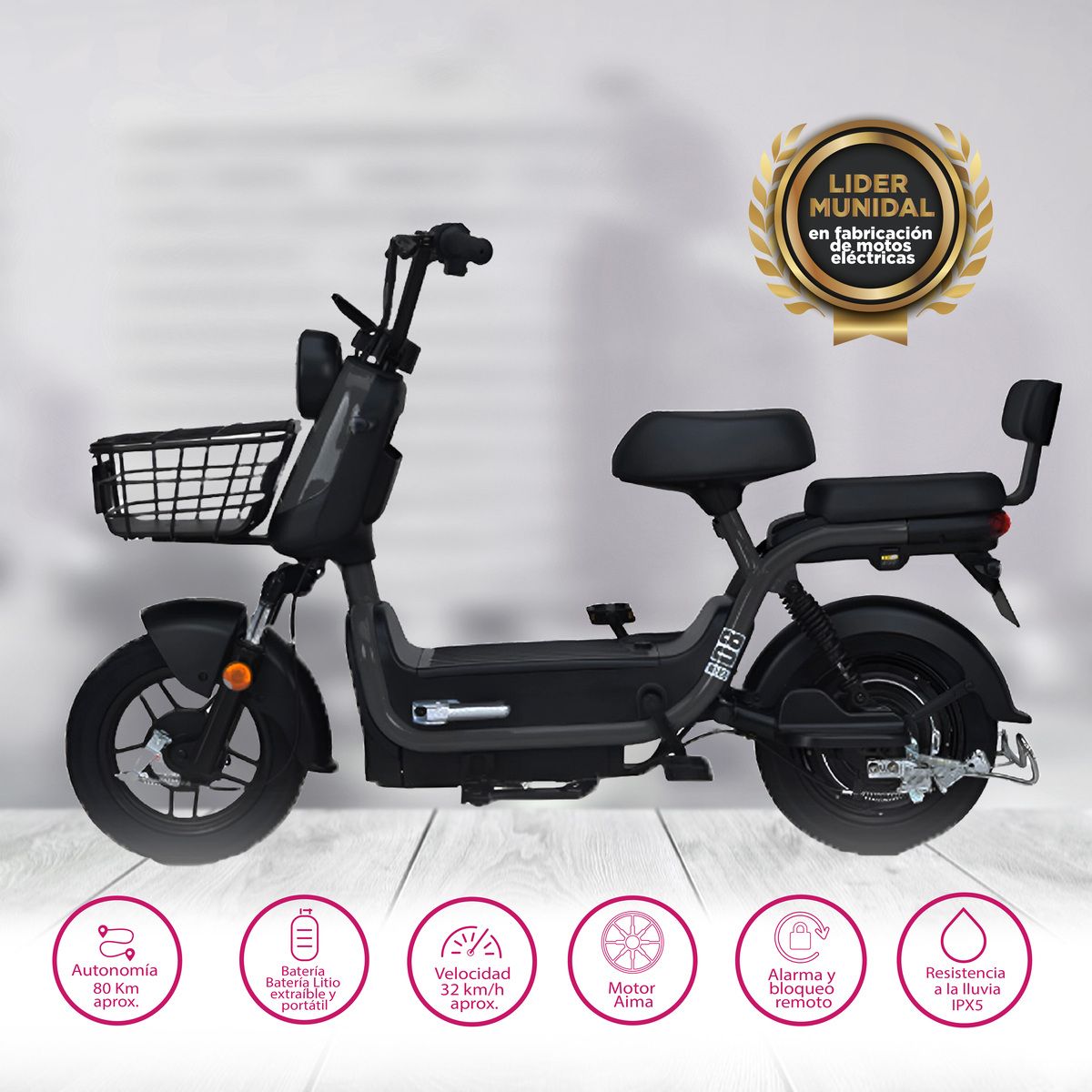 AIMA - Moto Electrica Aima Martin -Negro