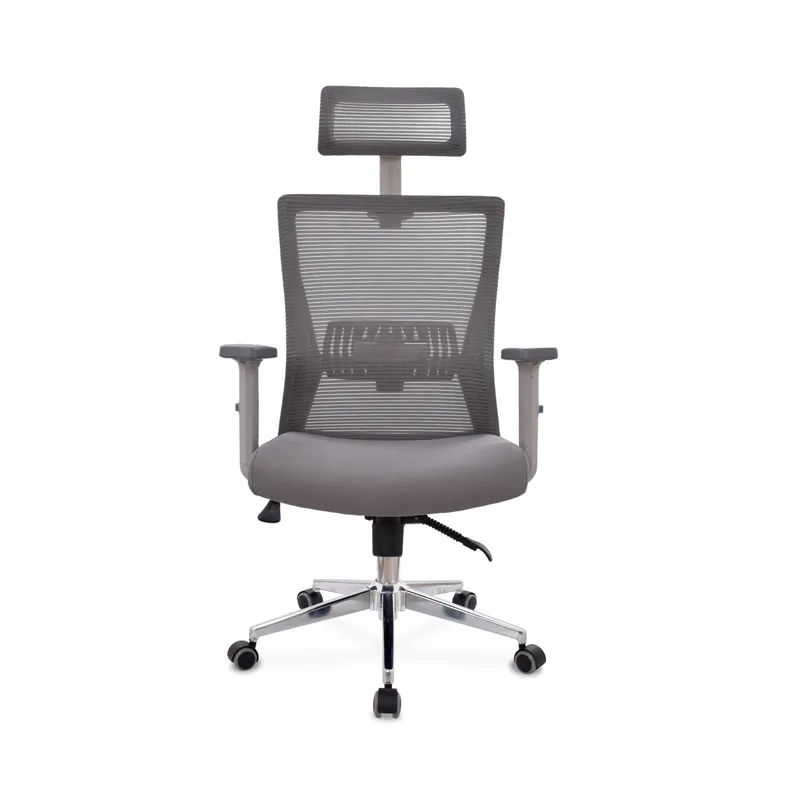 BONNO - Silla Escritorio Ken Con cabecero Gris Bonno